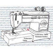 Extension Table with Accessory Tray for Singer Stylist / Brother Bico,  VX1005, sewing machine parts