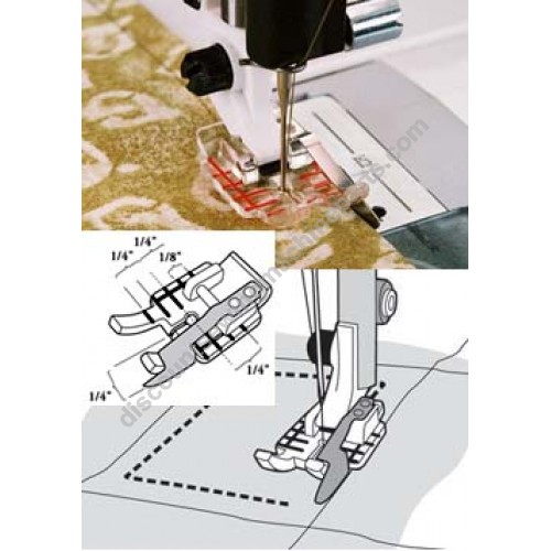 CLEAR 1/4" PIECING FOOT With Guide Fits VIKING Sewing Machines #4129274-45